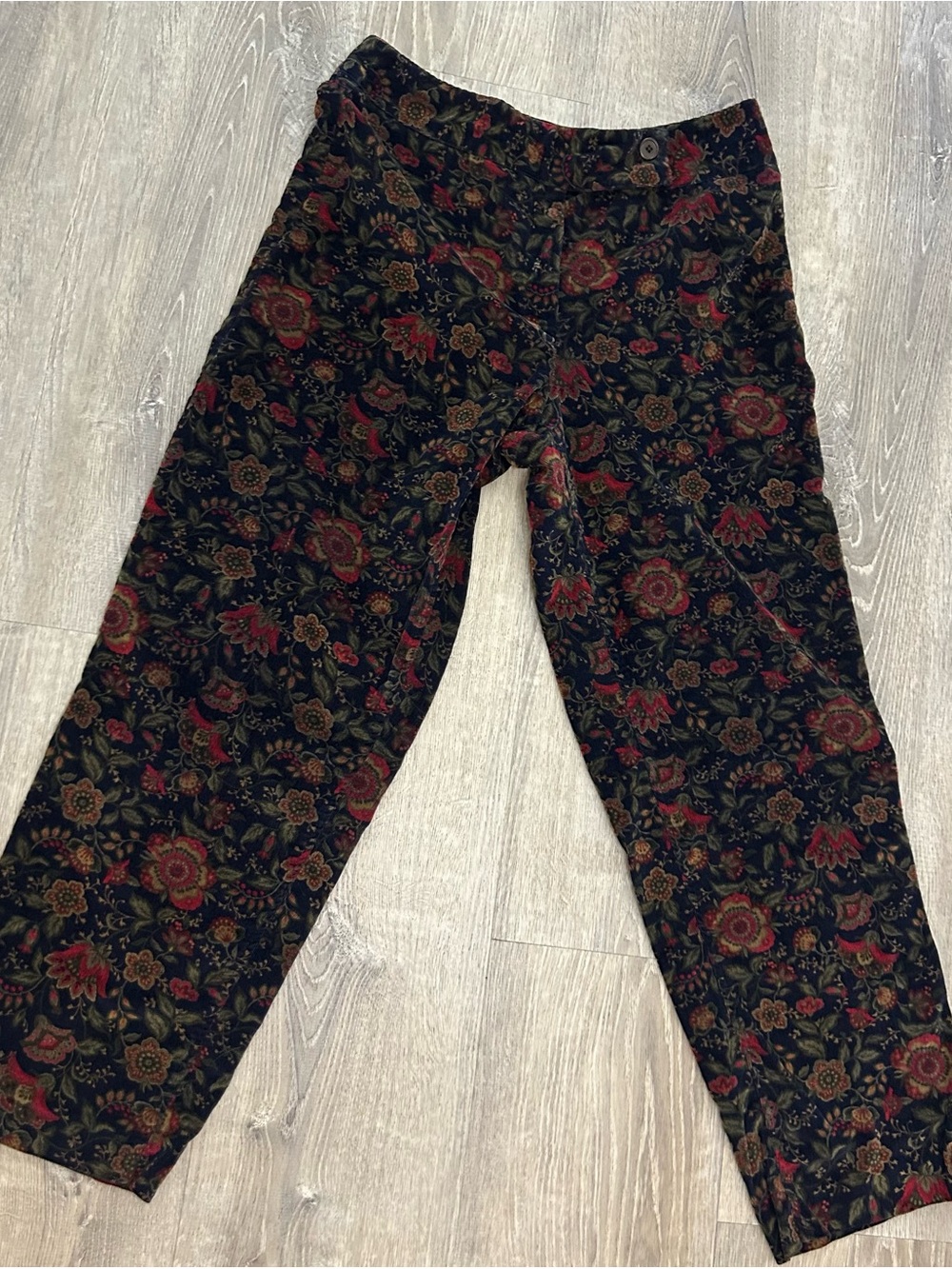 Talbots Women’s Pants Navy Velvet Floral Waistband Skirt Size 12